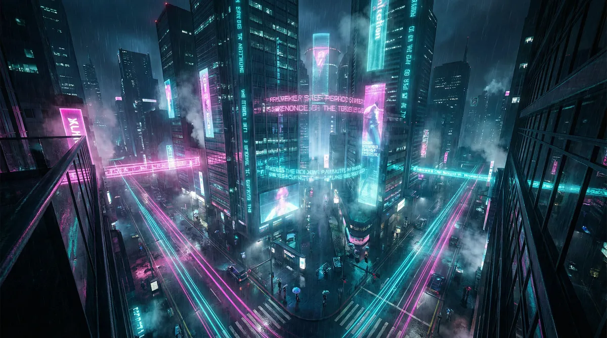 长歌行电视剧全集免费 竖屏短剧平台首页背景 - 赛博朋克都市夜景